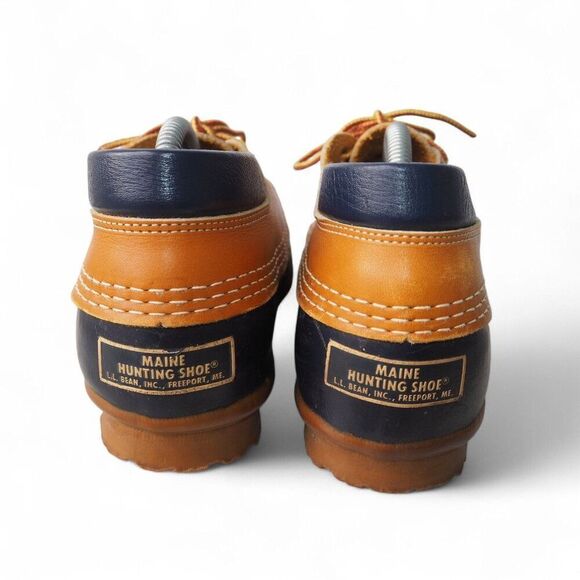 L.L. Bean Vintage Maine Hunting Shoe Ankle Duck Boots Navy / Brown Women's 7 - Picture 5 of 11